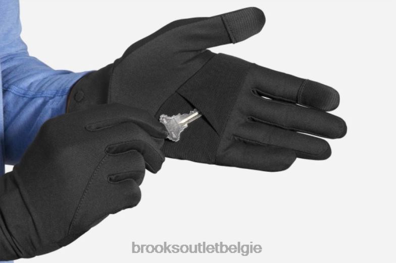 V8D8N1712 groen licht handschoen zwart Brooks