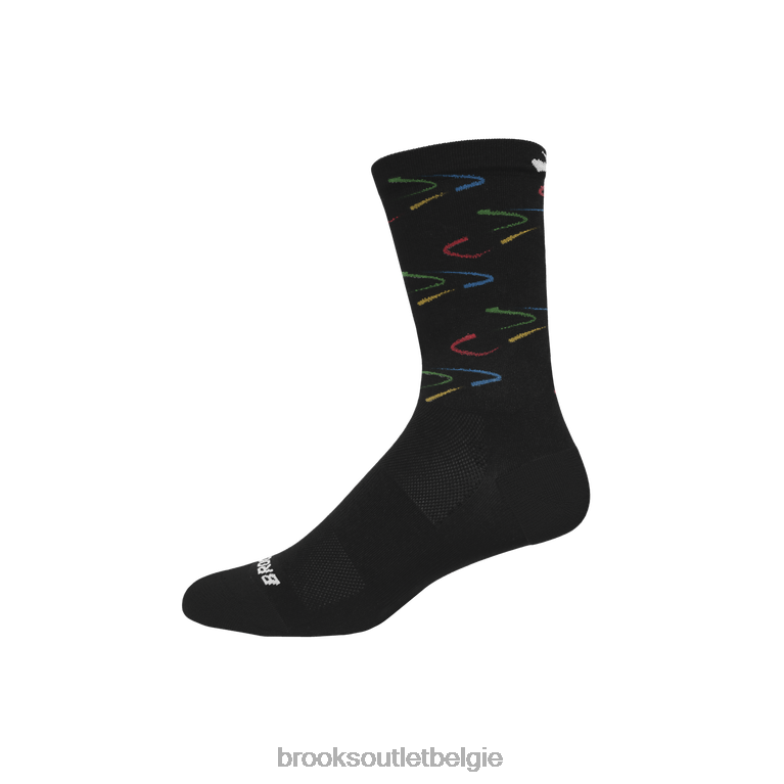 V8D8N1190 tempo gebreide crew zwart Brooks