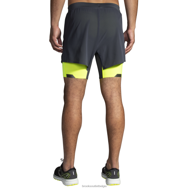 V8D8N1089 run zichtbaar 5'' 2-in-1 kort asfalt Brooks