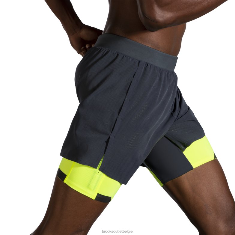 V8D8N1089 run zichtbaar 5'' 2-in-1 kort asfalt Brooks