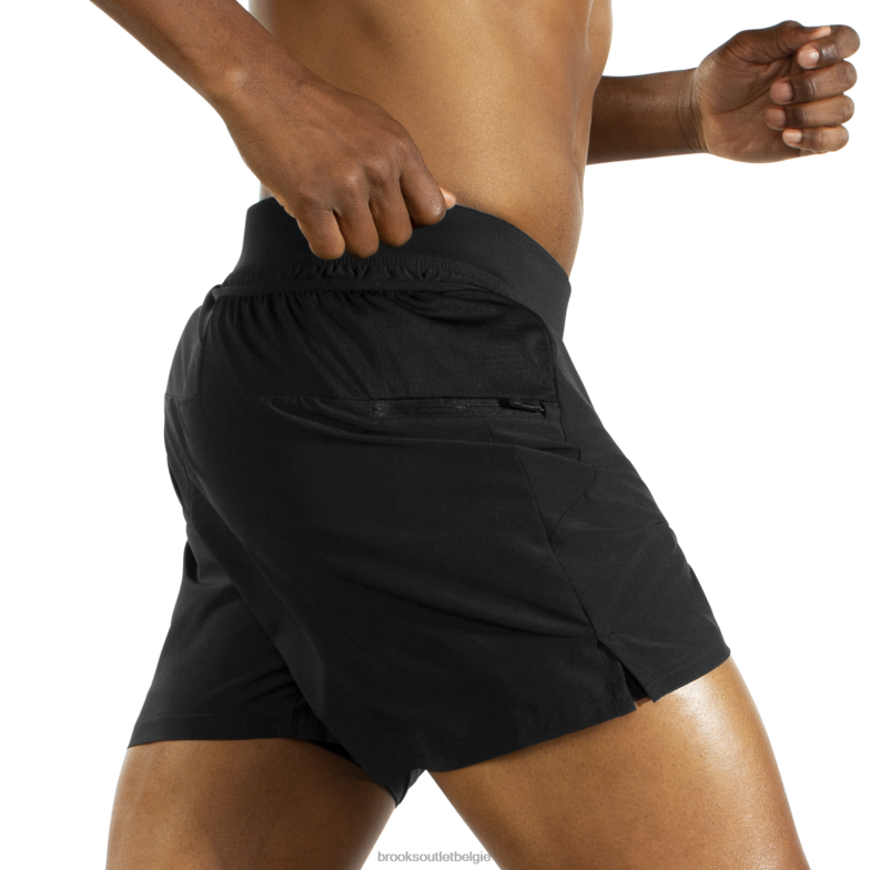 V8D8N1171 sherpa 5'' 2-in-1 kort zwart Brooks