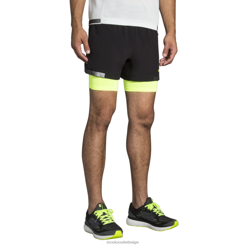 V8D8N1358 carboniet 5'' 2-in-1 kort zwart Brooks