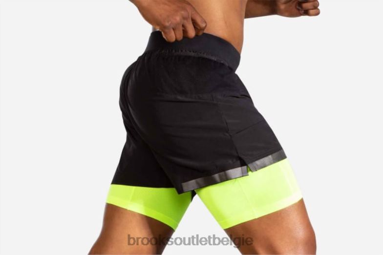 V8D8N1994 carboniet 5 2-in-1 kort zwart Brooks