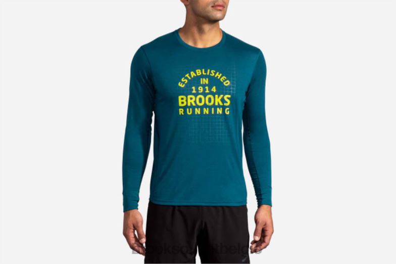 V8D8N2014 afstand grafische lange mouw wit Brooks