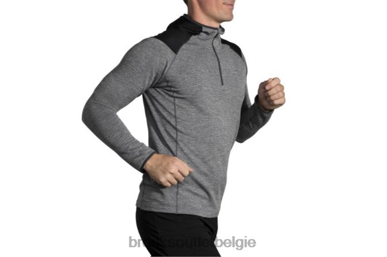 V8D8N2022 thermische hoodie met inkeping zwart Brooks