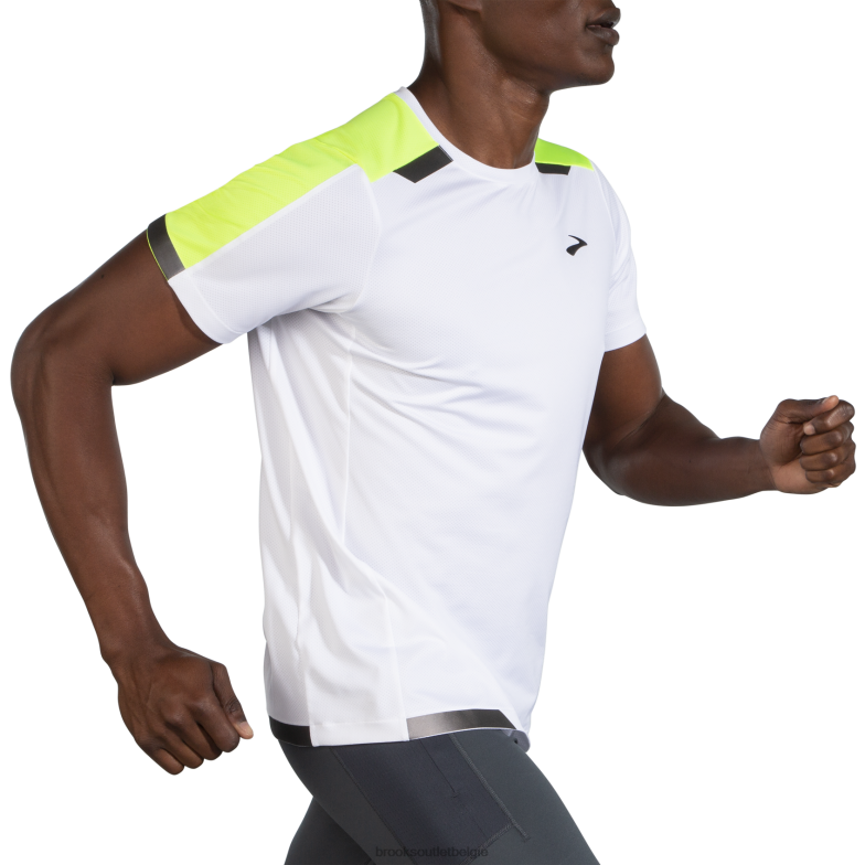 V8D8N1087 zichtbare korte mouw wit Brooks