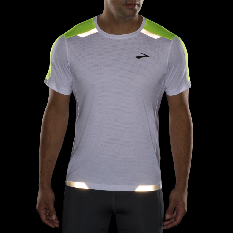 V8D8N1087 zichtbare korte mouw wit Brooks