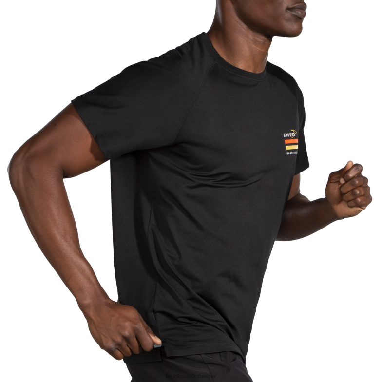 V8D8N1166 uitgevoerd binnen korte mouw zwart Brooks