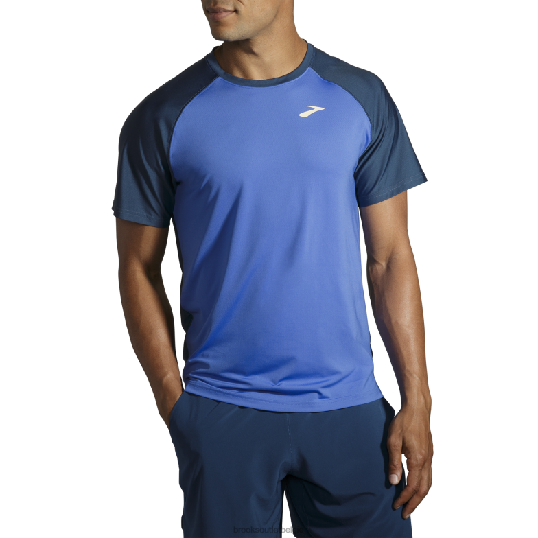 V8D8N1167 uitgevoerd binnen korte mouw blauwachtig Brooks