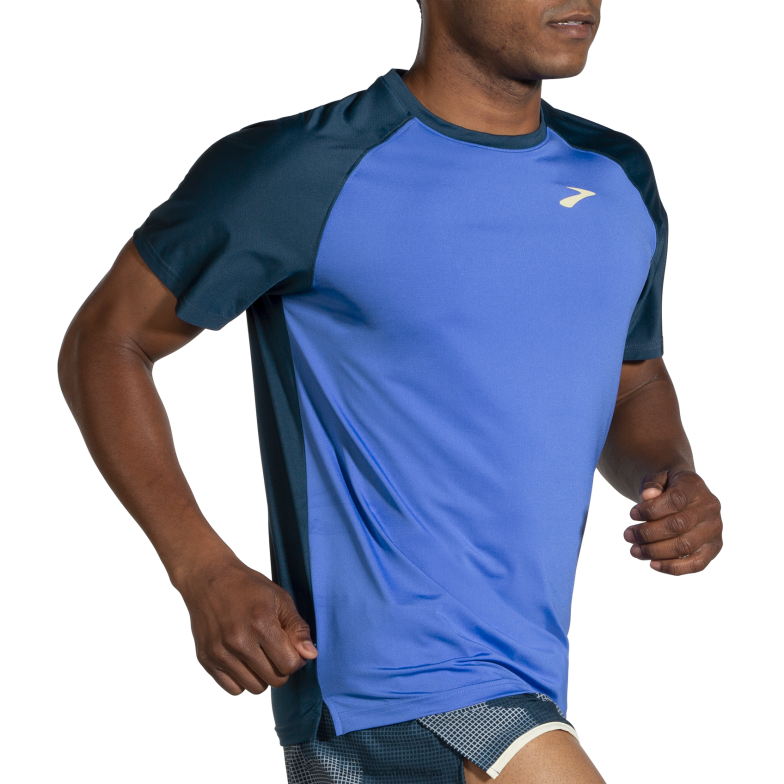 V8D8N1167 uitgevoerd binnen korte mouw blauwachtig Brooks