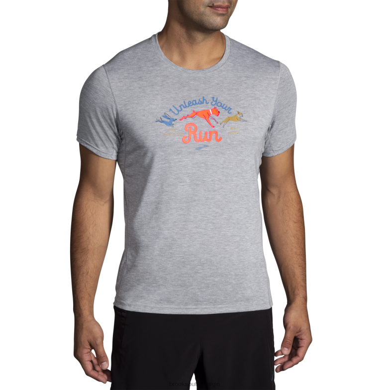 V8D8N298 afstand grafische korte mouw hond Brooks