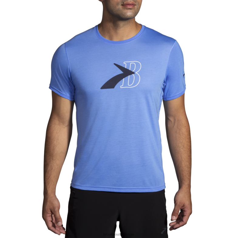 V8D8N301 afstand grafische korte mouw blauw Brooks