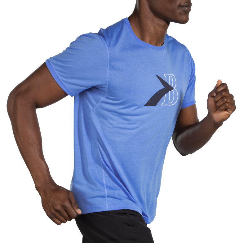 V8D8N301 afstand grafische korte mouw blauw Brooks