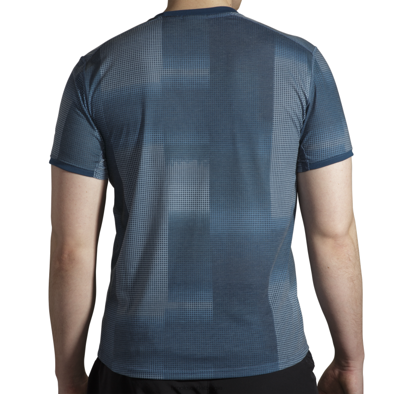 V8D8N504 afstand grafische korte mouw indigo Brooks