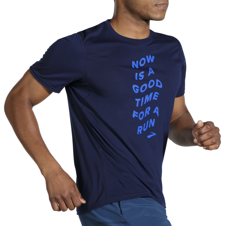 V8D8N505 afstand grafische korte mouw marine Brooks