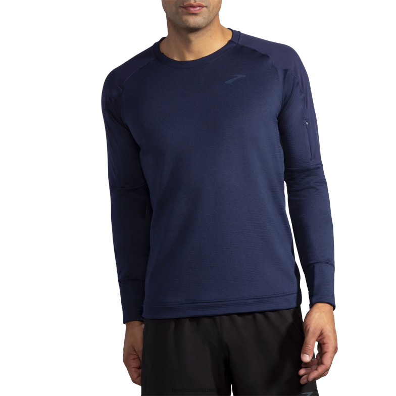 V8D8N662 inkeping thermische lange mouw marine Brooks