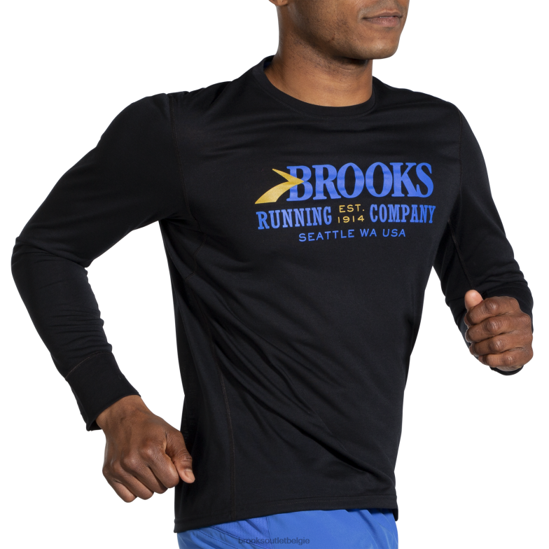 V8D8N696 afstand grafische lange mouw zwart Brooks