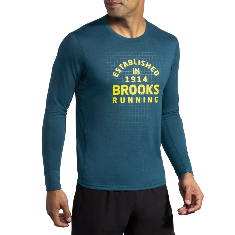 V8D8N698 afstand grafische lange mouw alpen Brooks