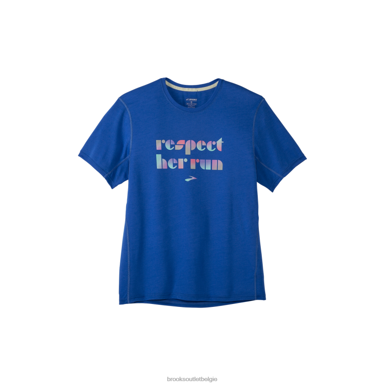 V8D8N704 empower haar afstand grafische korte mouw blauwachtig Brooks