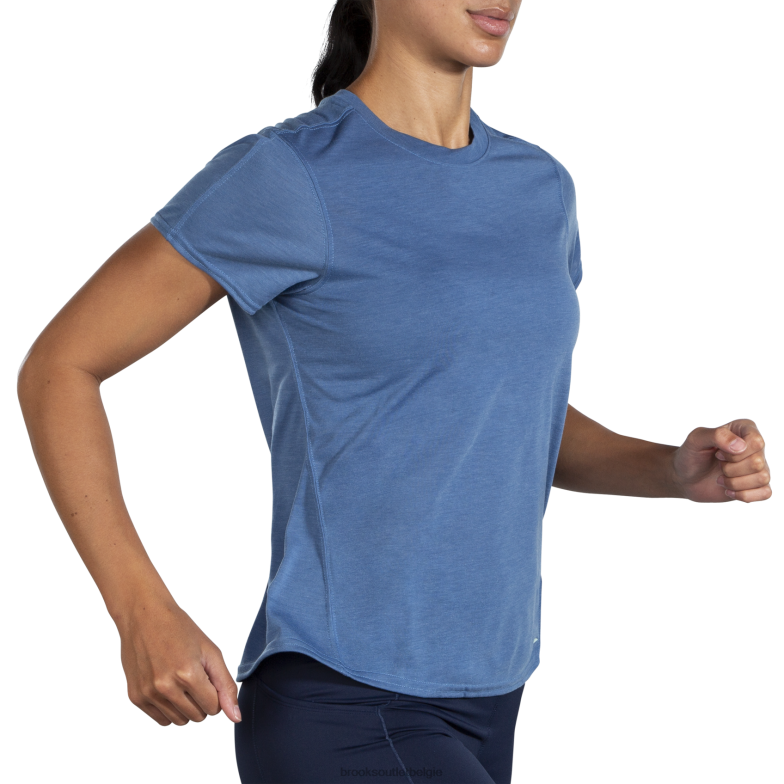 V8D8N1202 afstand korte mouw blauw Brooks
