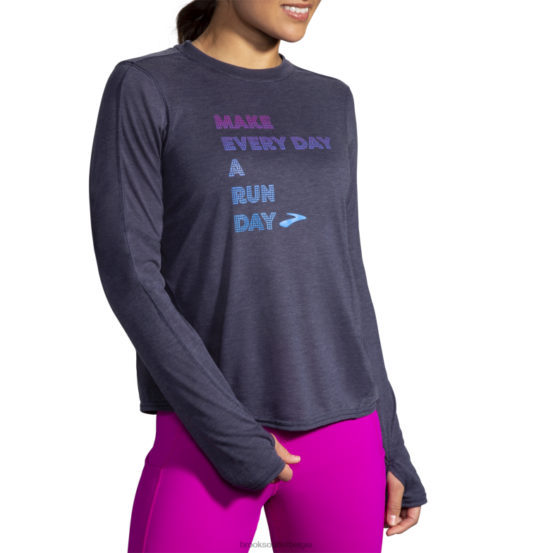 V8D8N1352 afstand grafische lange mouw marine Brooks