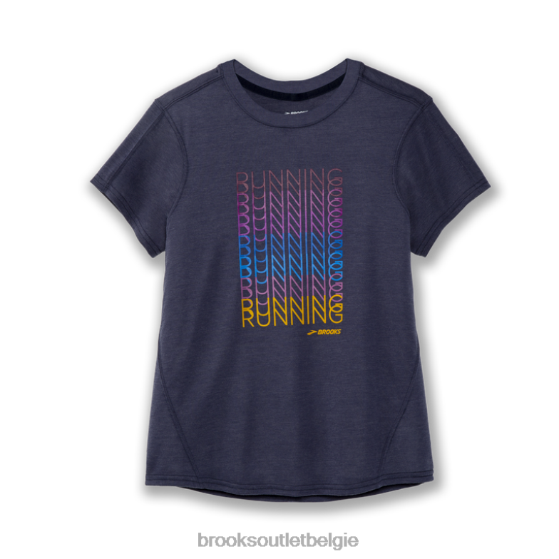 V8D8N1368 afstand grafische korte mouw marine Brooks