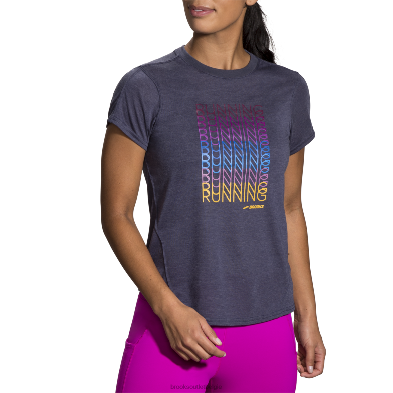 V8D8N1368 afstand grafische korte mouw marine Brooks