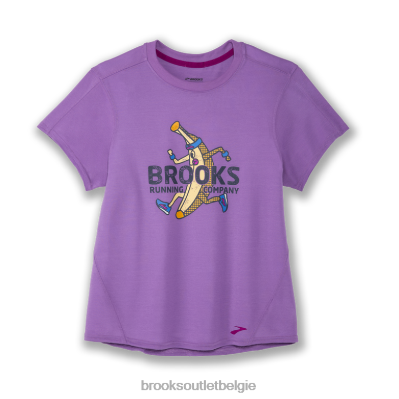 V8D8N1369 afstand grafische korte mouw heliotroop Brooks