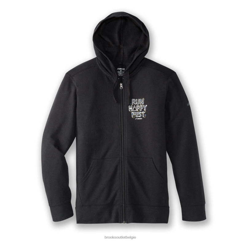 V8D8N655 rhf hoodie met volledige ritssluiting 2.0 zwart Brooks