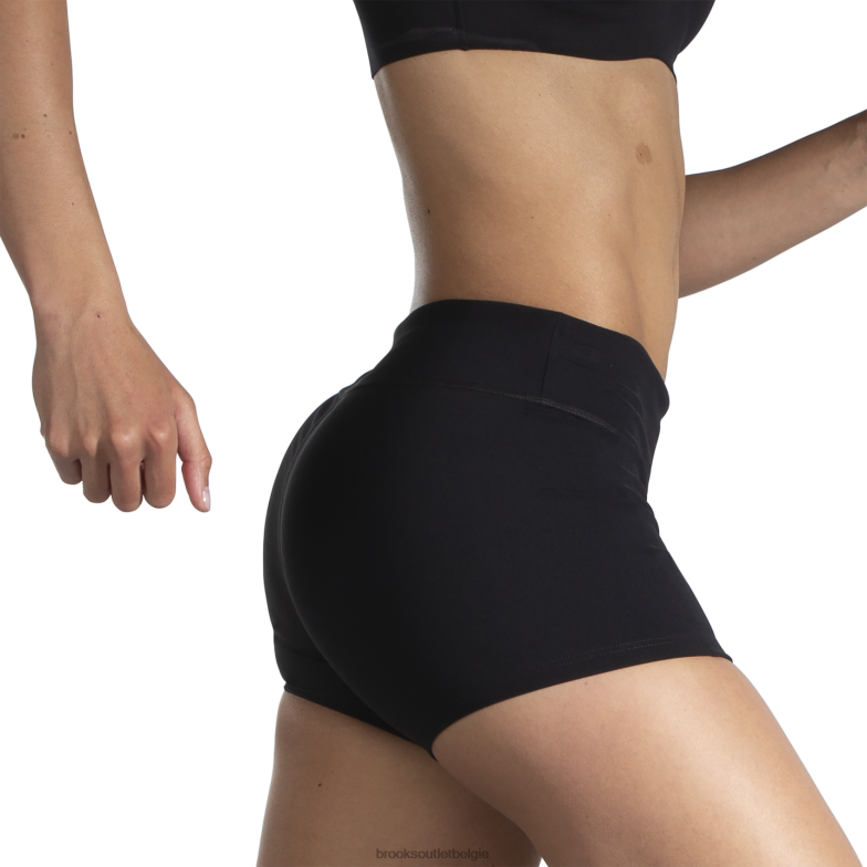 V8D8N1236 speedwork kort strak zwart Brooks