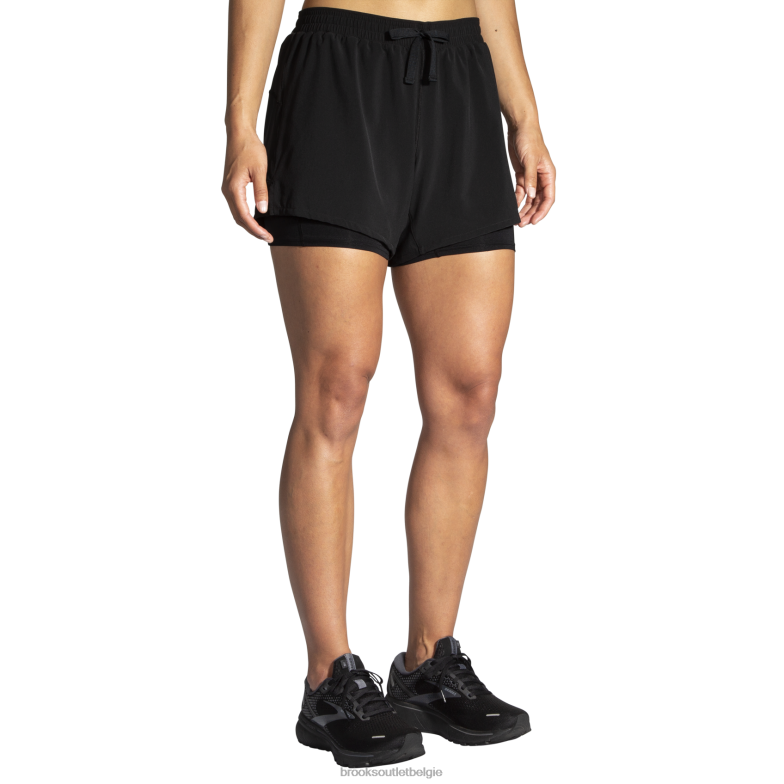 V8D8N600 moment 5 2-in-1 kort zwart Brooks