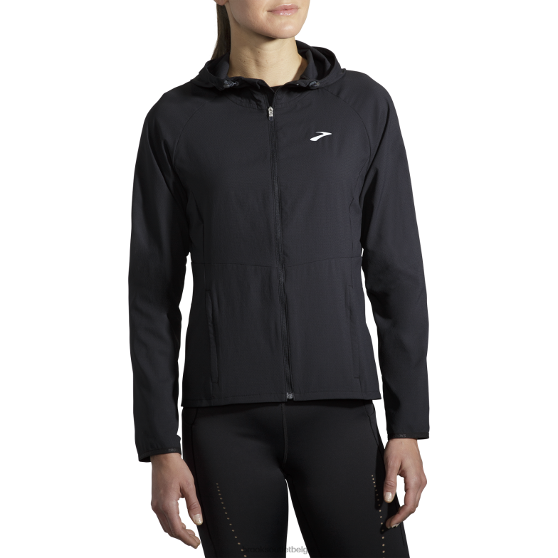 V8D8N357 luifel jas zwart Brooks