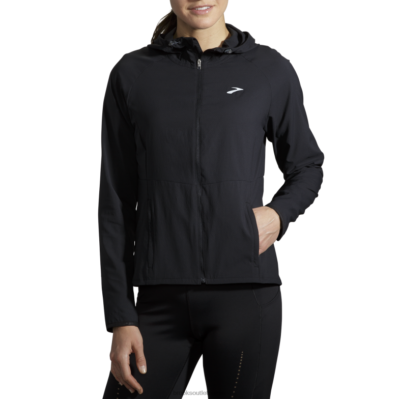 V8D8N357 luifel jas zwart Brooks