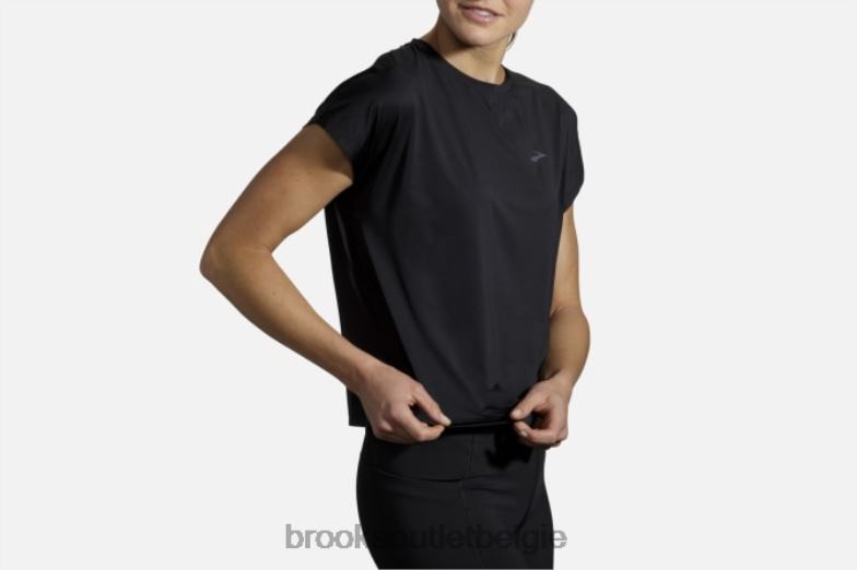 V8D8N1653 sprintvrije korte mouw zwart Brooks