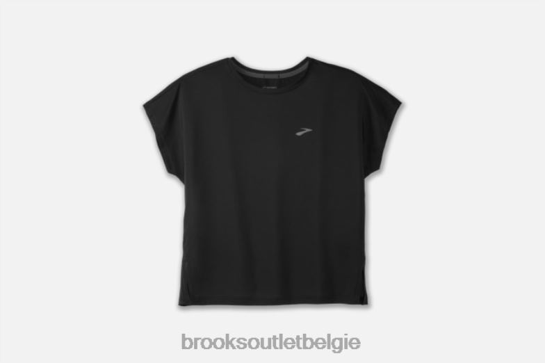 V8D8N1653 sprintvrije korte mouw zwart Brooks