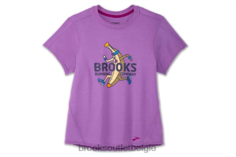 V8D8N1678 afstand grafische korte mouw heliotroop Brooks