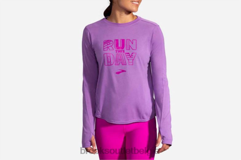 V8D8N1680 afstand grafische lange mouw heliotroop Brooks