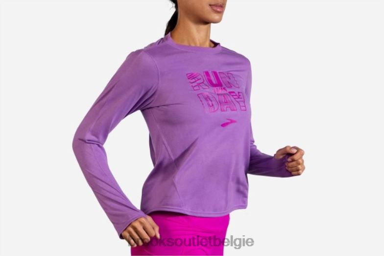 V8D8N1680 afstand grafische lange mouw heliotroop Brooks