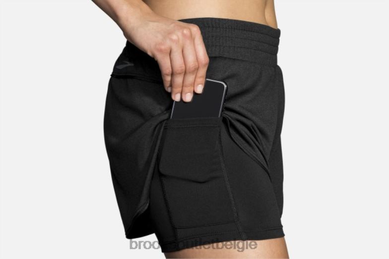 V8D8N1694 rep 3 2-in-1 kort zwart Brooks