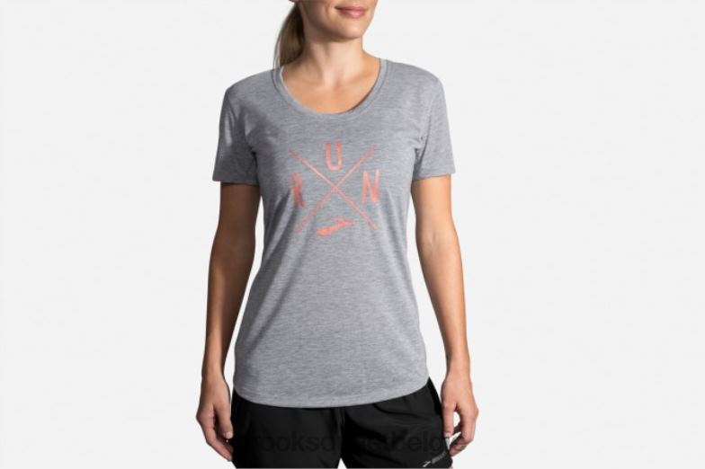 V8D8N1699 grafisch T-shirt op afstand heide Brooks