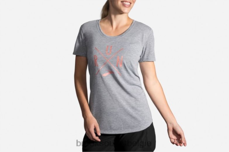 V8D8N1699 grafisch T-shirt op afstand heide Brooks