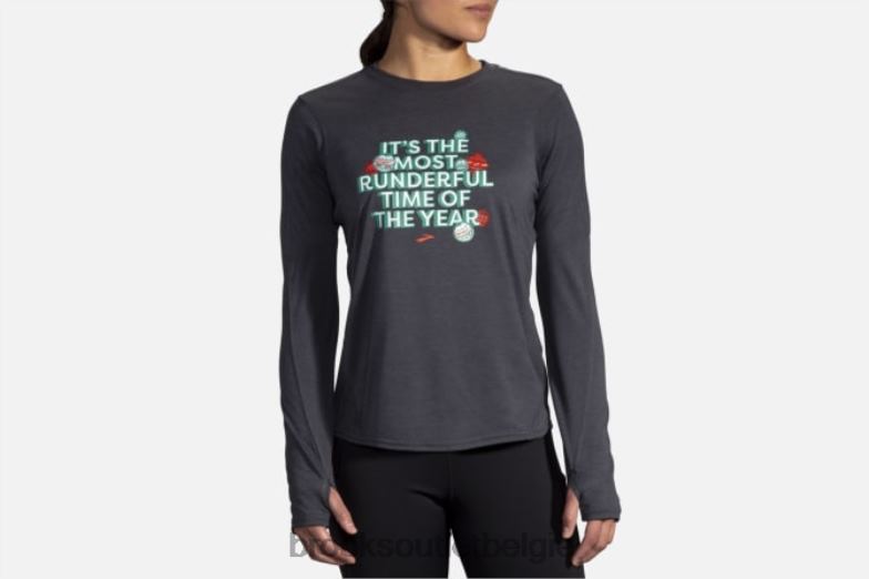 V8D8N1706 afstand grafische lange mouw rennen vrolijk rennen Brooks