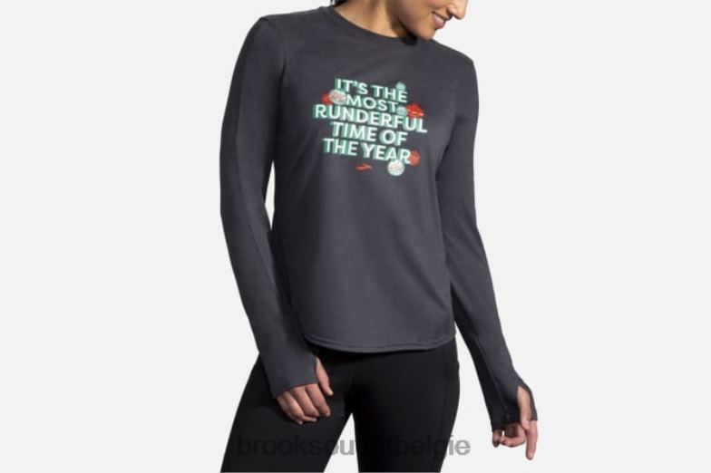 V8D8N1706 afstand grafische lange mouw rennen vrolijk rennen Brooks