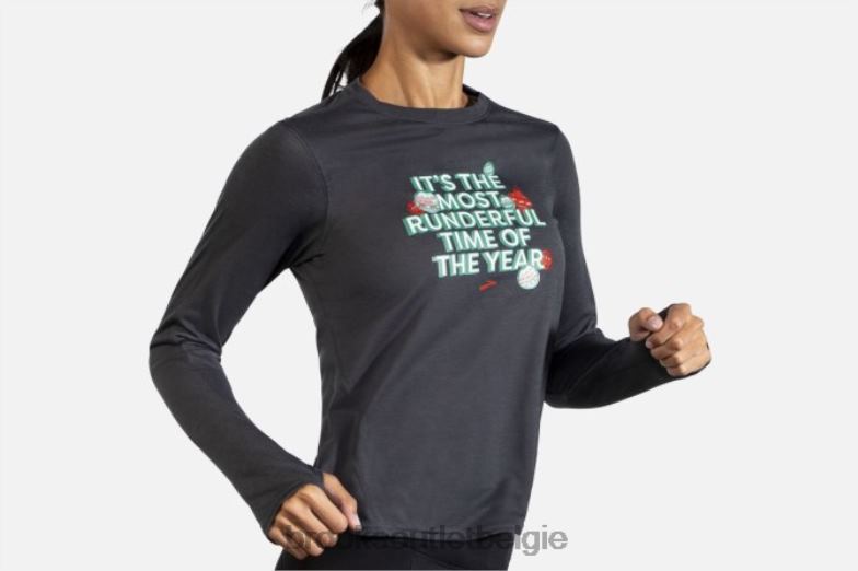 V8D8N1706 afstand grafische lange mouw rennen vrolijk rennen Brooks