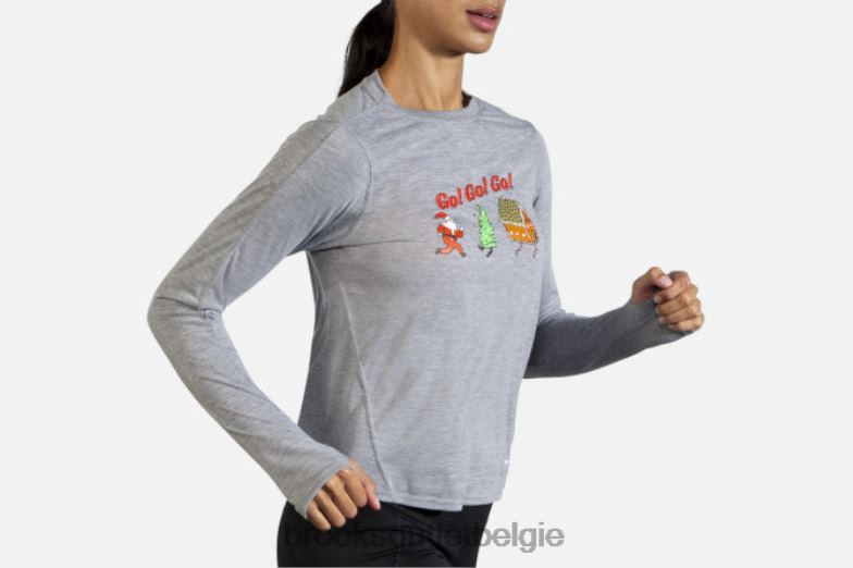 V8D8N1707 afstand grafische lange mouw rennen vrolijk gaan Brooks