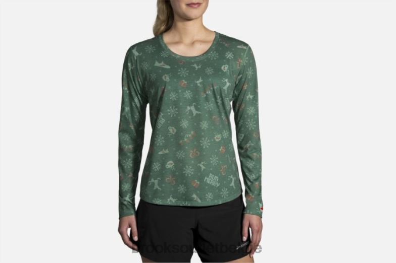 V8D8N1708 afstand grafische lange mouw vrolijk rennen Brooks