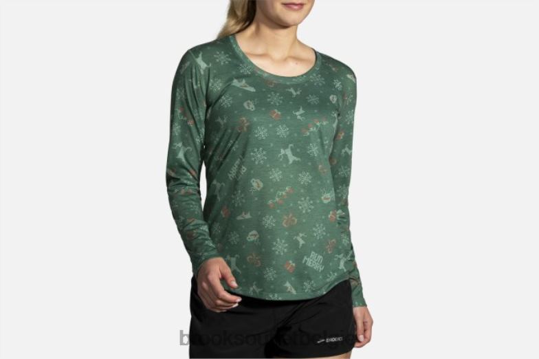 V8D8N1708 afstand grafische lange mouw vrolijk rennen Brooks