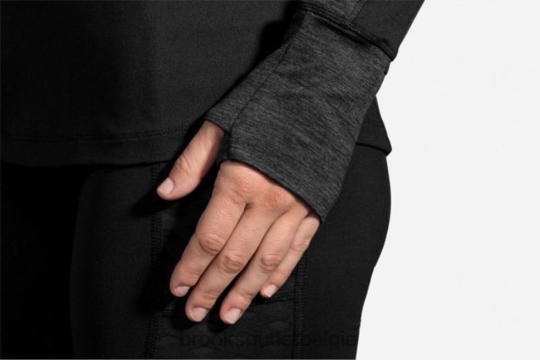 V8D8N1738 streepjes 1/2 ritssluiting zwart Brooks