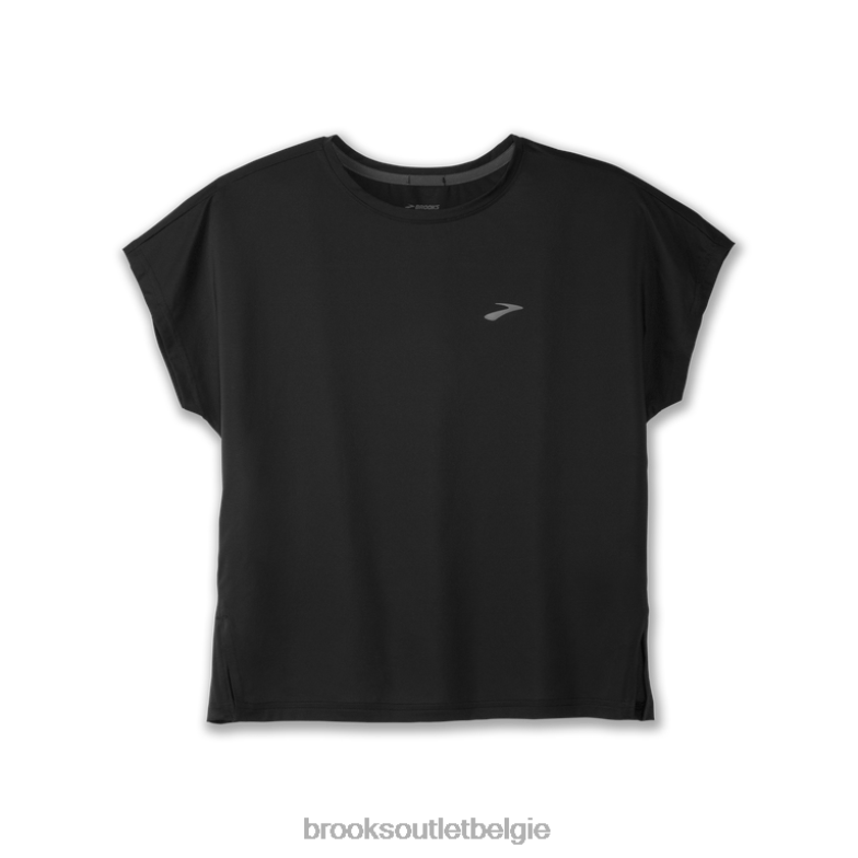 V8D8N1038 sprintvrije korte mouw zwart Brooks