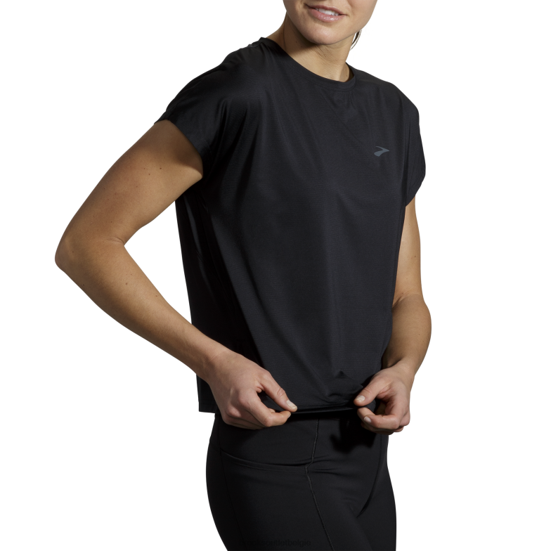 V8D8N1038 sprintvrije korte mouw zwart Brooks